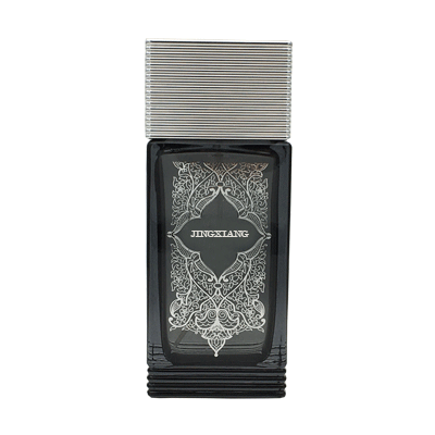 Men 100 ml Square Stripe Polish Glass Perfume Bottles